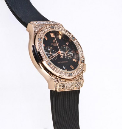 Hublot Classic Fusion Chrono Black Gold Diamonds