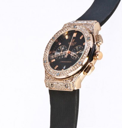 Hublot Classic Fusion Chrono Black Gold Diamonds