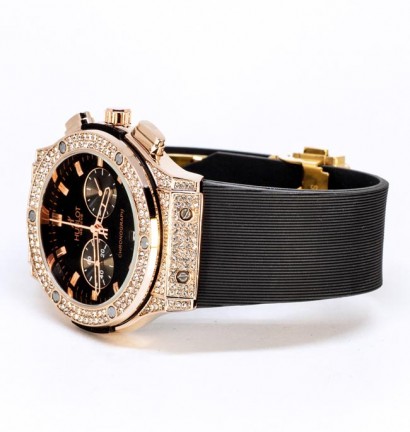 Hublot Classic Fusion Chrono Black Gold Diamonds