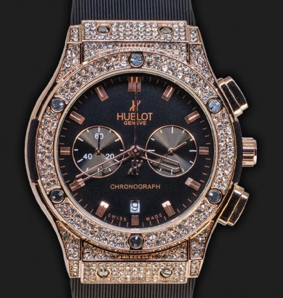 Hublot Classic Fusion Chrono Black Gold Diamonds