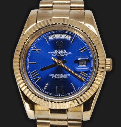 Rolex Day-Date Gold Blue Roman Dial
